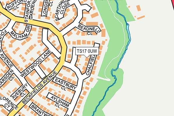 TS17 0UW map - OS OpenMap – Local (Ordnance Survey)