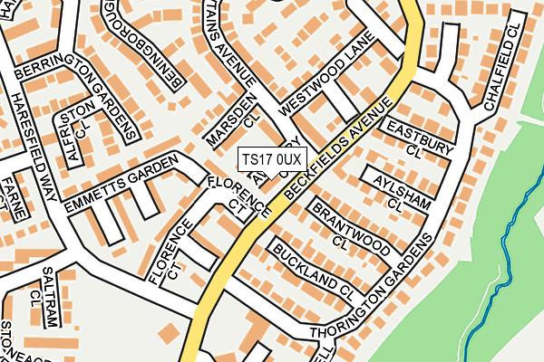 TS17 0UX map - OS OpenMap – Local (Ordnance Survey)