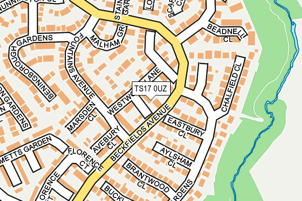 TS17 0UZ map - OS OpenMap – Local (Ordnance Survey)