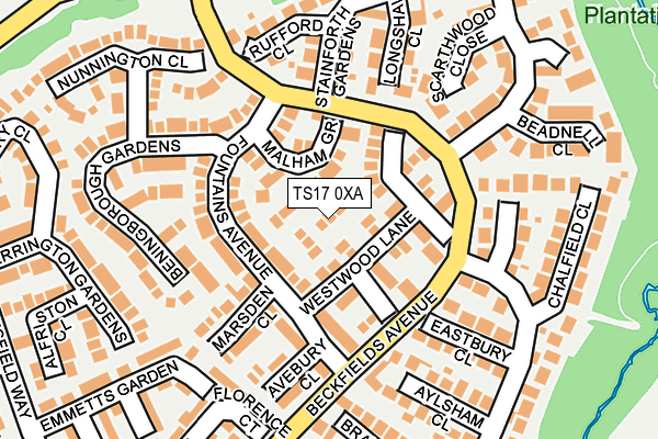 TS17 0XA map - OS OpenMap – Local (Ordnance Survey)