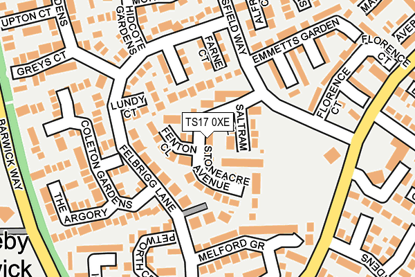 TS17 0XE map - OS OpenMap – Local (Ordnance Survey)