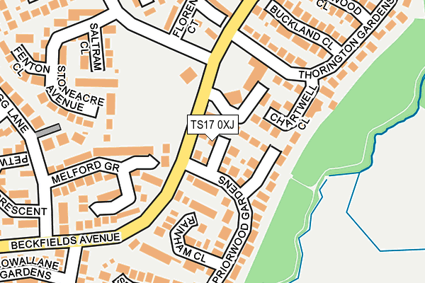 TS17 0XJ map - OS OpenMap – Local (Ordnance Survey)