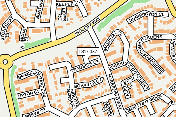 TS17 0XZ map - OS OpenMap – Local (Ordnance Survey)