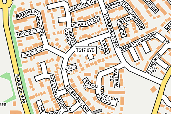 TS17 0YD map - OS OpenMap – Local (Ordnance Survey)