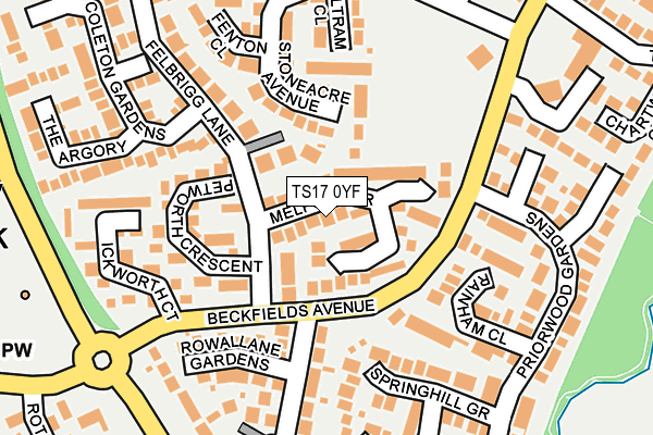 TS17 0YF map - OS OpenMap – Local (Ordnance Survey)