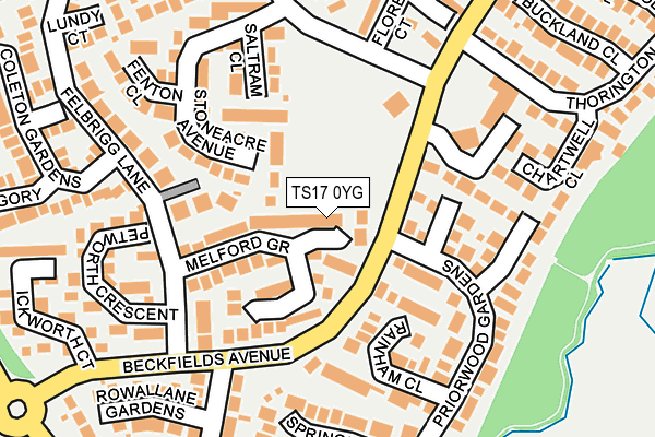 TS17 0YG map - OS OpenMap – Local (Ordnance Survey)