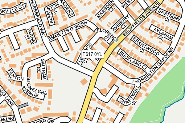 TS17 0YL map - OS OpenMap – Local (Ordnance Survey)