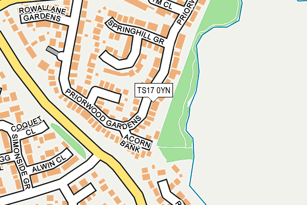 TS17 0YN map - OS OpenMap – Local (Ordnance Survey)