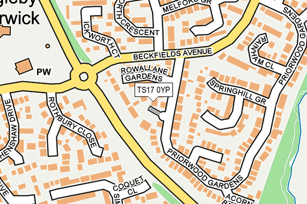TS17 0YP map - OS OpenMap – Local (Ordnance Survey)