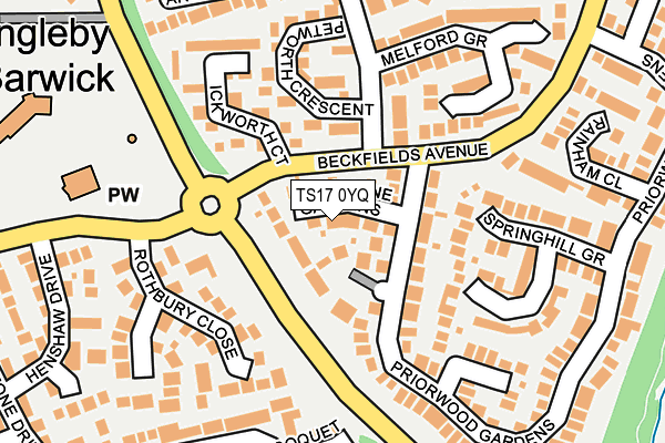 TS17 0YQ map - OS OpenMap – Local (Ordnance Survey)