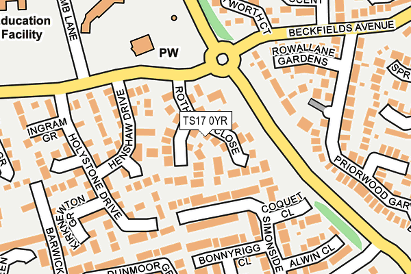 TS17 0YR map - OS OpenMap – Local (Ordnance Survey)