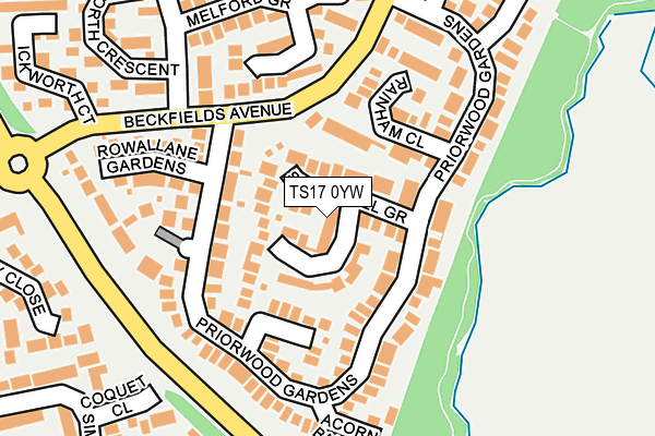 TS17 0YW map - OS OpenMap – Local (Ordnance Survey)
