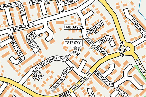 TS17 0YY map - OS OpenMap – Local (Ordnance Survey)
