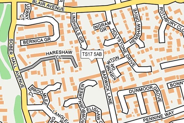 TS17 5AB map - OS OpenMap – Local (Ordnance Survey)