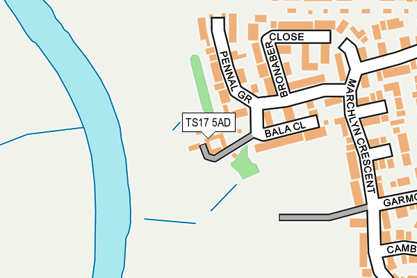 TS17 5AD map - OS OpenMap – Local (Ordnance Survey)
