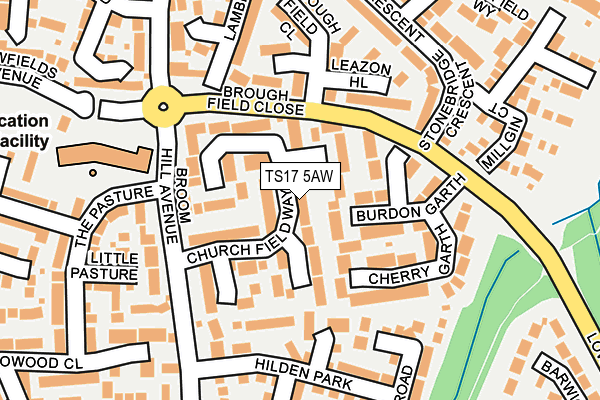 TS17 5AW map - OS OpenMap – Local (Ordnance Survey)