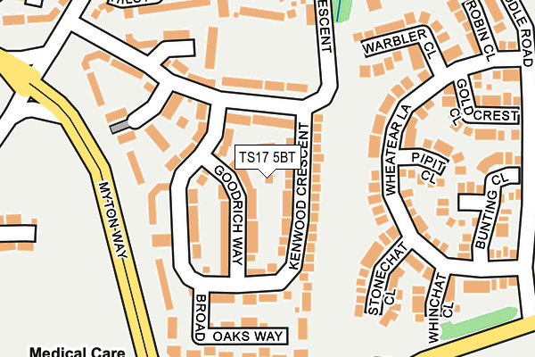 TS17 5BT map - OS OpenMap – Local (Ordnance Survey)