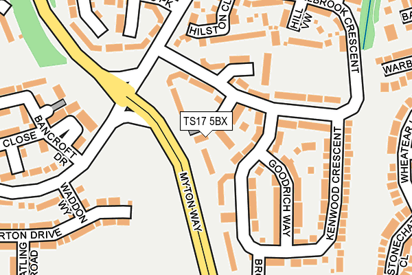 TS17 5BX map - OS OpenMap – Local (Ordnance Survey)