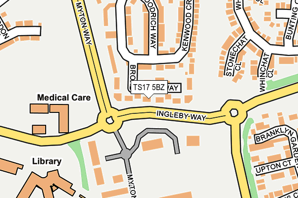 TS17 5BZ map - OS OpenMap – Local (Ordnance Survey)