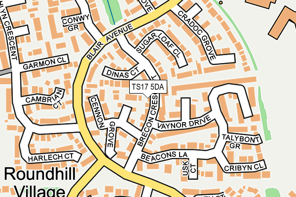 TS17 5DA map - OS OpenMap – Local (Ordnance Survey)