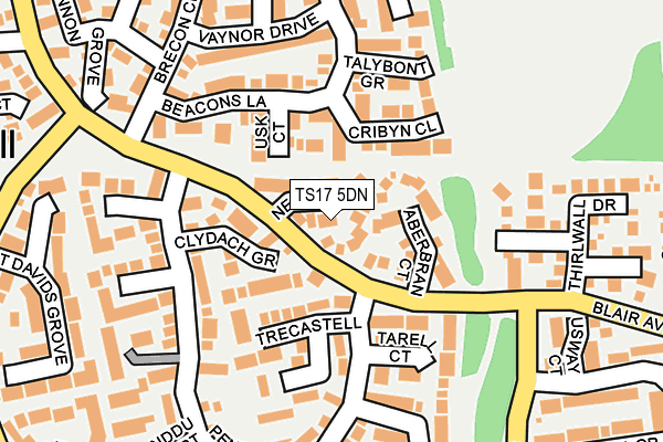 TS17 5DN map - OS OpenMap – Local (Ordnance Survey)