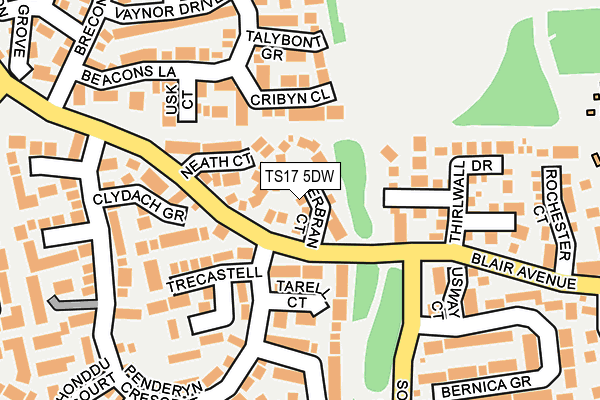 TS17 5DW map - OS OpenMap – Local (Ordnance Survey)