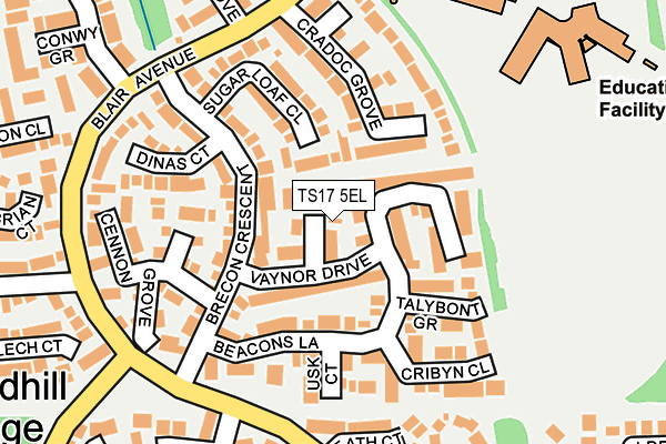 TS17 5EL map - OS OpenMap – Local (Ordnance Survey)