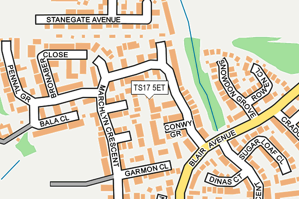 TS17 5ET map - OS OpenMap – Local (Ordnance Survey)