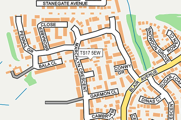 TS17 5EW map - OS OpenMap – Local (Ordnance Survey)