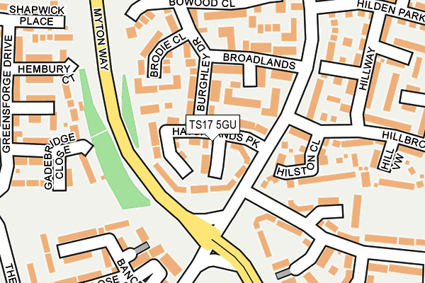 TS17 5GU map - OS OpenMap – Local (Ordnance Survey)