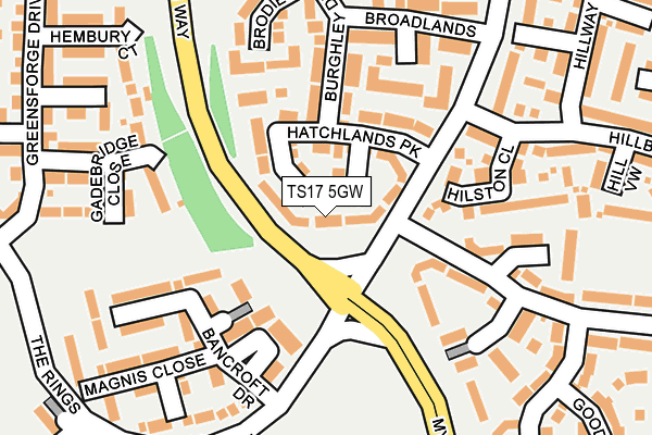 TS17 5GW map - OS OpenMap – Local (Ordnance Survey)