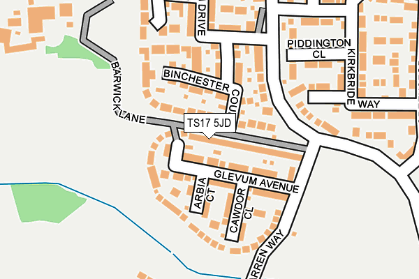 TS17 5JD map - OS OpenMap – Local (Ordnance Survey)