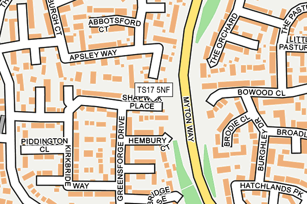 TS17 5NF map - OS OpenMap – Local (Ordnance Survey)