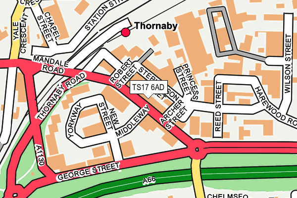 TS17 6AD map - OS OpenMap – Local (Ordnance Survey)