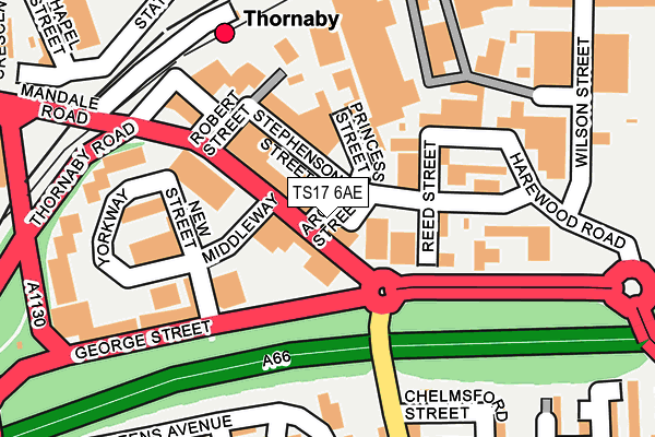 TS17 6AE map - OS OpenMap – Local (Ordnance Survey)