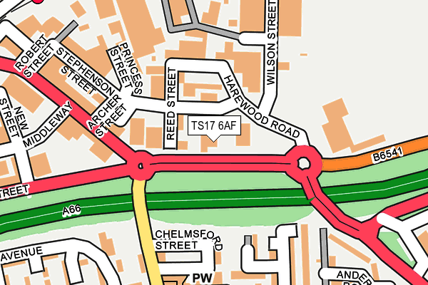 TS17 6AF map - OS OpenMap – Local (Ordnance Survey)