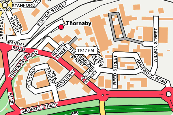 TS17 6AL map - OS OpenMap – Local (Ordnance Survey)