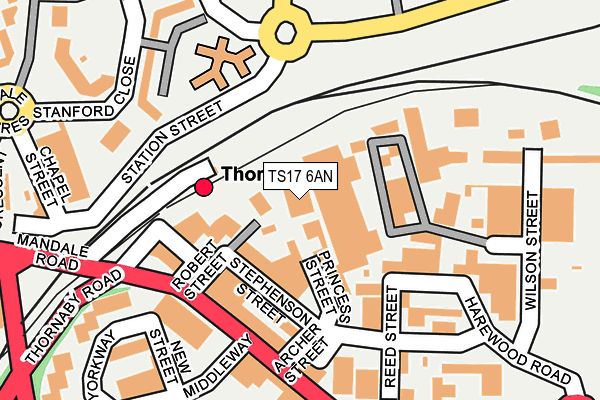 TS17 6AN map - OS OpenMap – Local (Ordnance Survey)