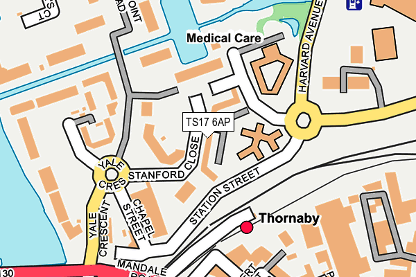 TS17 6AP map - OS OpenMap – Local (Ordnance Survey)