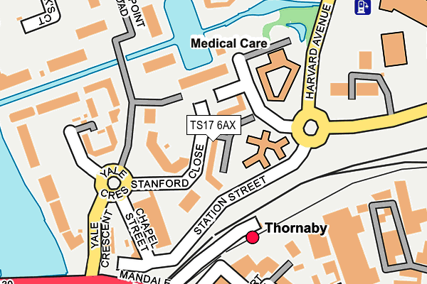 TS17 6AX map - OS OpenMap – Local (Ordnance Survey)