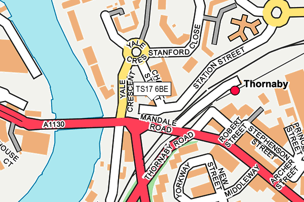TS17 6BE map - OS OpenMap – Local (Ordnance Survey)