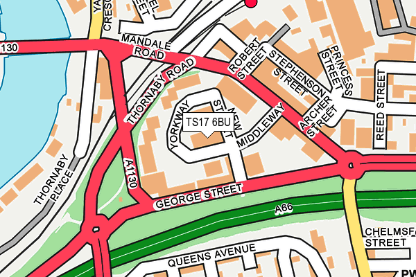TS17 6BU map - OS OpenMap – Local (Ordnance Survey)