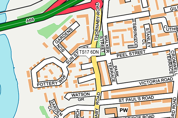 TS17 6DN map - OS OpenMap – Local (Ordnance Survey)