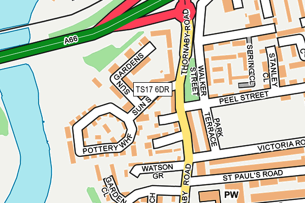 TS17 6DR map - OS OpenMap – Local (Ordnance Survey)