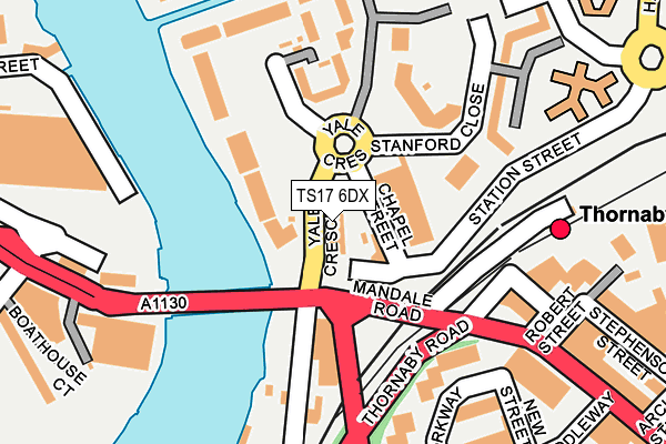 TS17 6DX map - OS OpenMap – Local (Ordnance Survey)