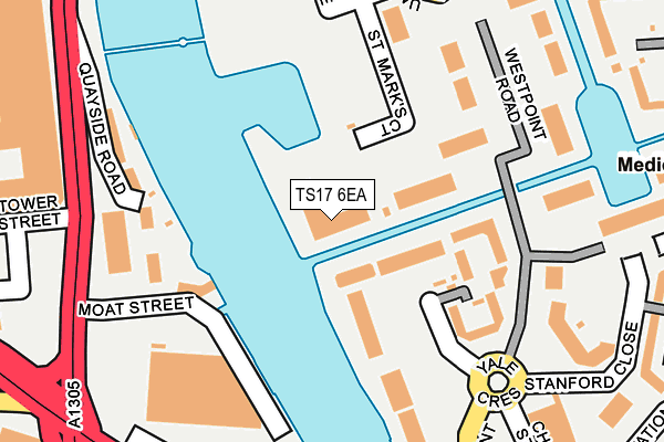 TS17 6EA map - OS OpenMap – Local (Ordnance Survey)