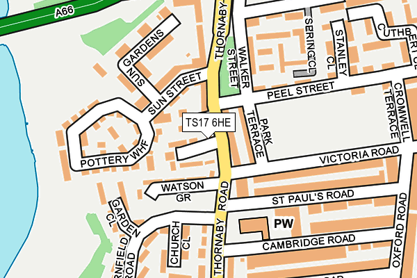 TS17 6HE map - OS OpenMap – Local (Ordnance Survey)