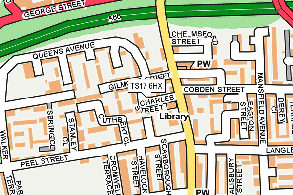 TS17 6HX map - OS OpenMap – Local (Ordnance Survey)