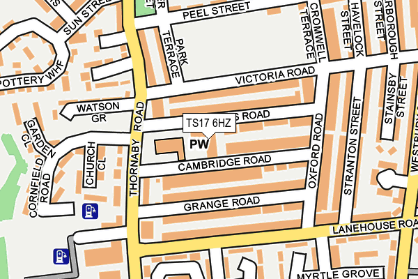 TS17 6HZ map - OS OpenMap – Local (Ordnance Survey)