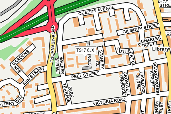 TS17 6JX map - OS OpenMap – Local (Ordnance Survey)